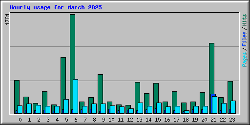 Hourly usage for March 2025