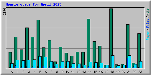 Hourly usage for April 2025