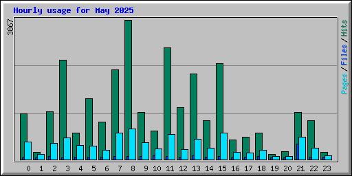 Hourly usage for May 2025