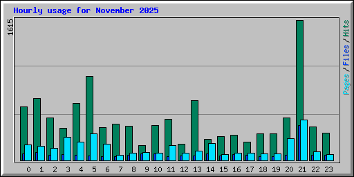 Hourly usage for November 2025