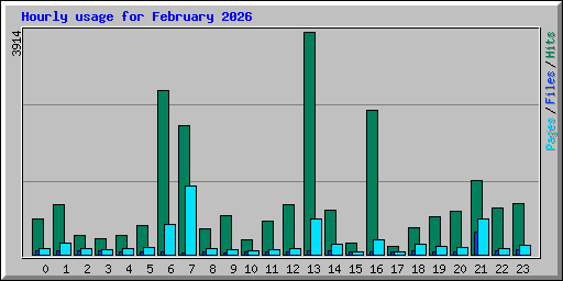 Hourly usage for February 2026